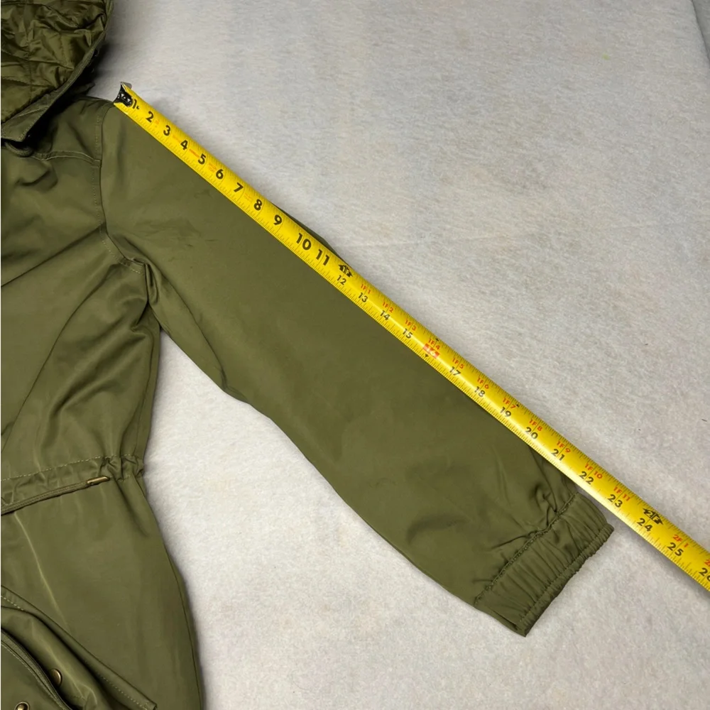 Banana Republic Women’s‎ Small Olive Quilted Hooded Parka Coat - Picture 7 of 9